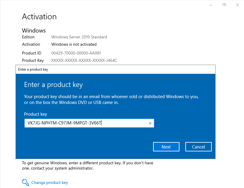  windows server 2019 key