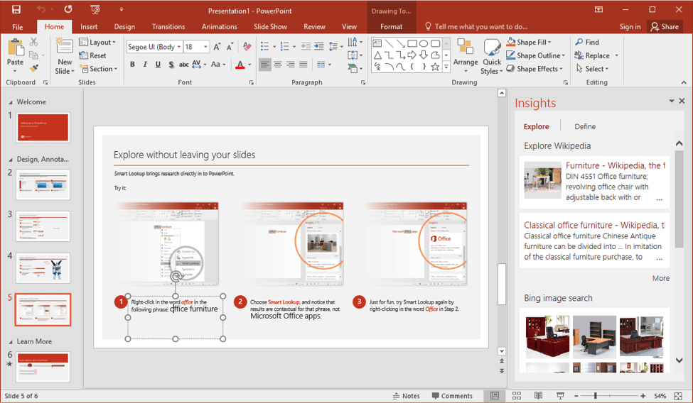 powerpoint basic window