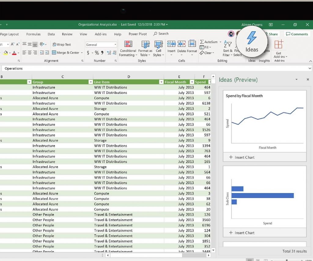  Features Microsoft Excel 2013